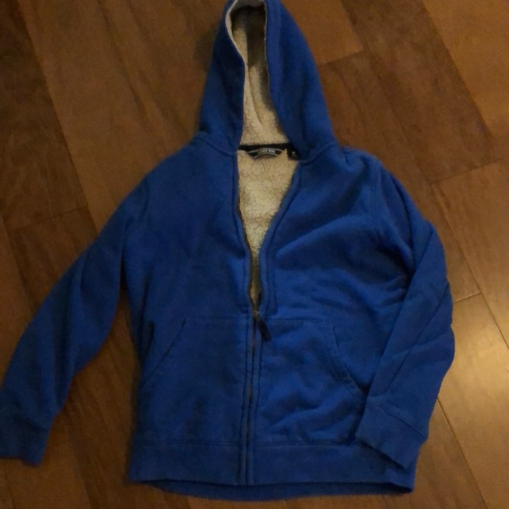 Sherpa fleece lined hoodie, Lands End medium.